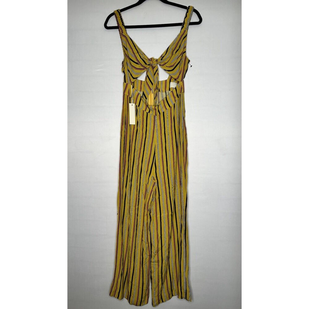 Capulet Revolve Striped Ariane Cut Out Tie Front Keyhole Jumpsuit Size Small NEW